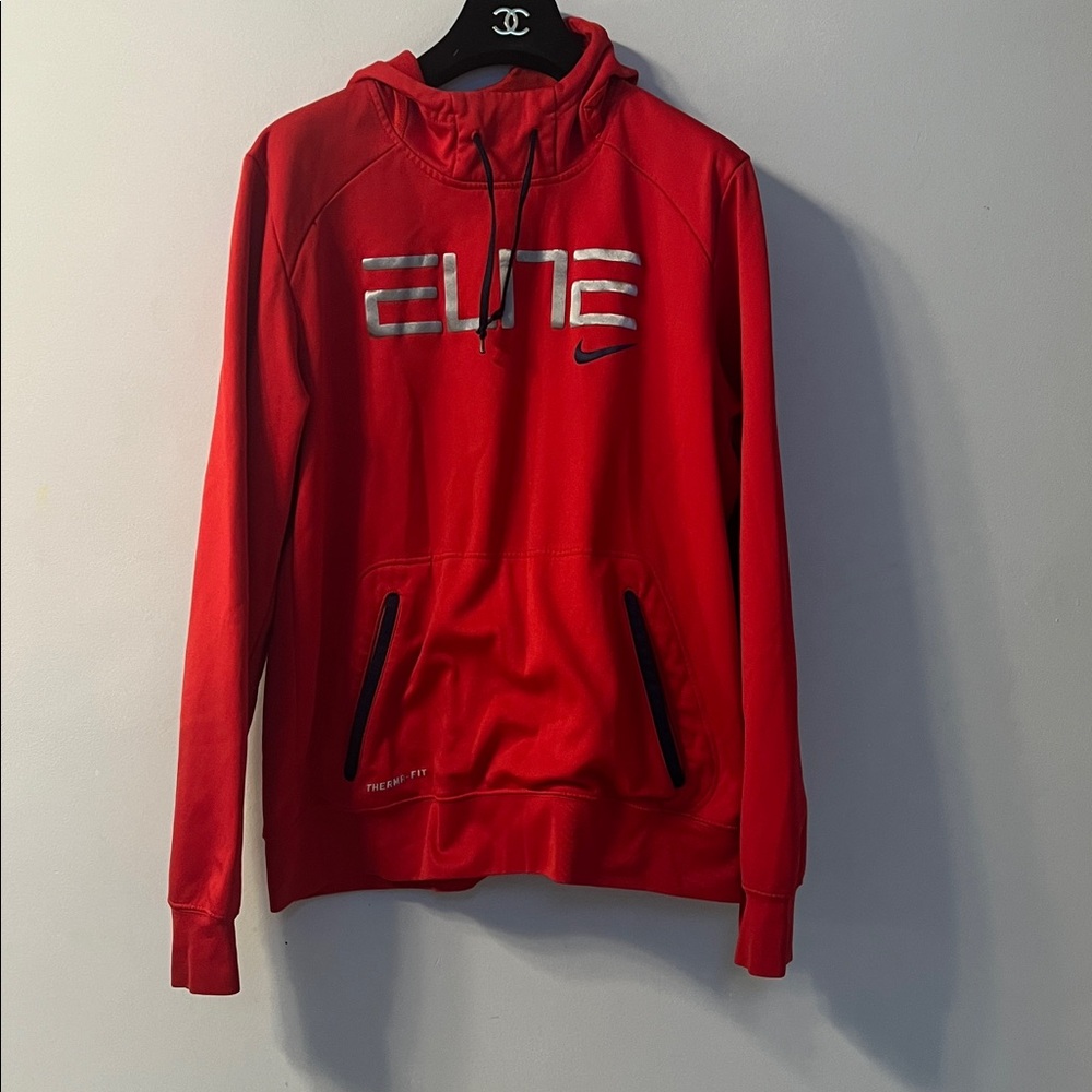 Nike Red and Black Men's Elite Hoodie